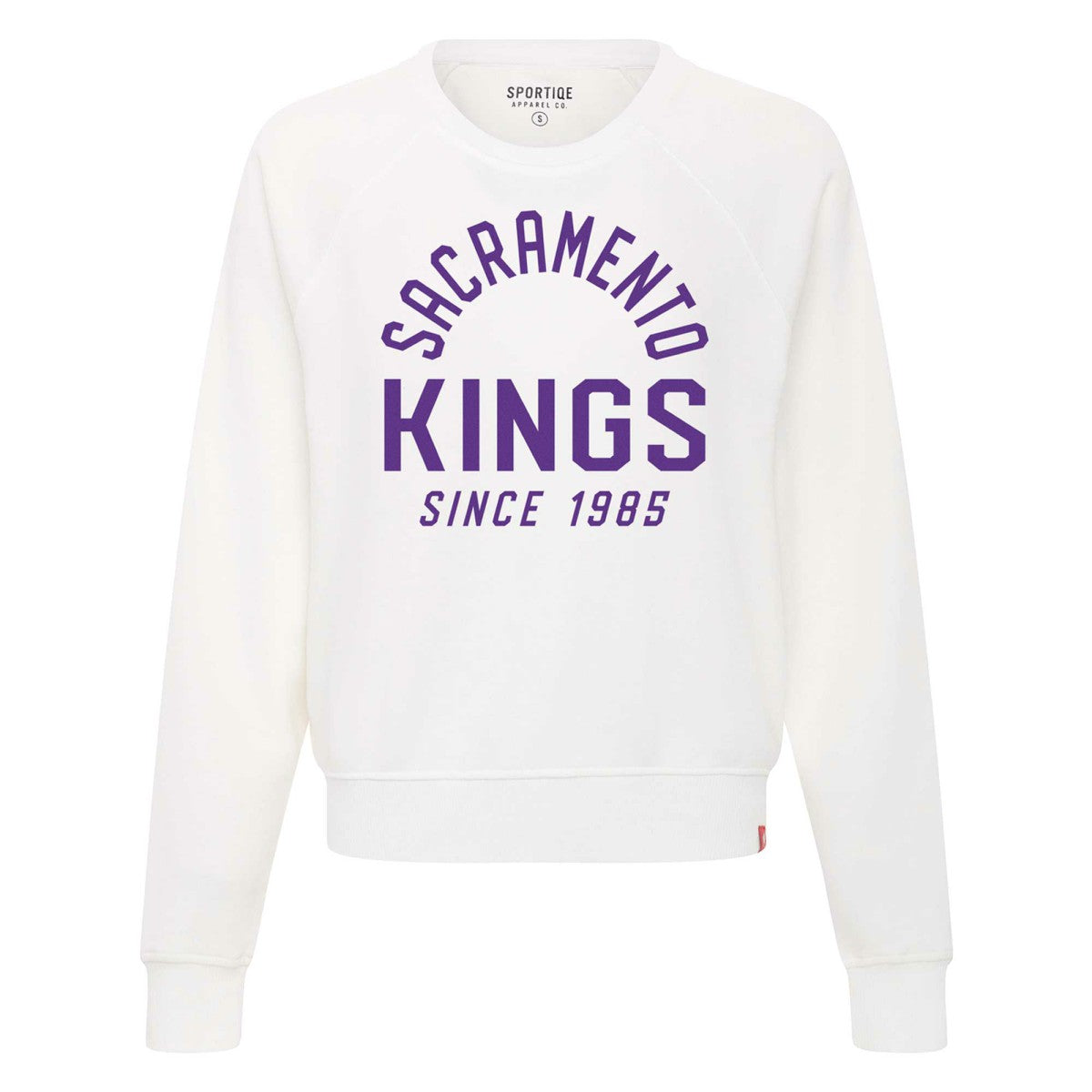 Sacramento Kings Sportiqe Women's Ashlyn Super Soft Raglan Pullover Sweatshirt White