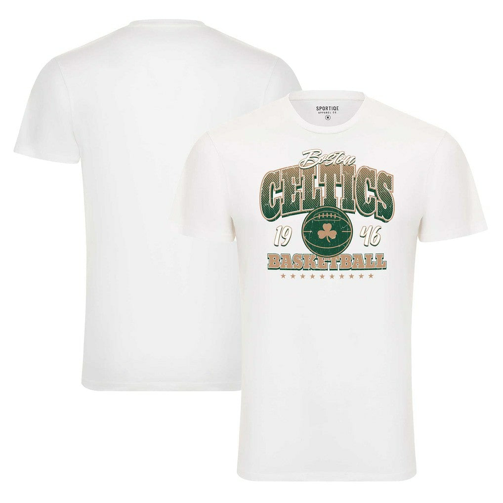 Boston Celtics Sportiqe Unisex Bingham Super Soft T-Shirt White