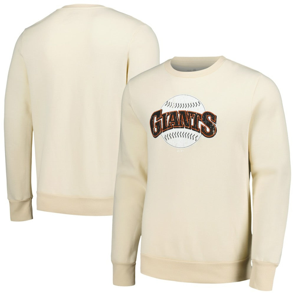 San Francisco Giants Majestic Threads Fleece Pullover Sweatshirt - Oatmeal Pullover