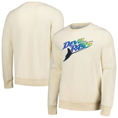 Tampa Bay Rays Majestic Threads Fleece Pullover Sweatshirt - Oatmeal Pullover