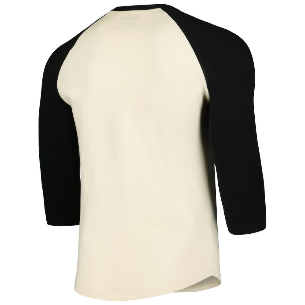 Miami Marlins Majestic Threads Raglan 3/4-Sleeve T-Shirt - Cream/Black T-shirts