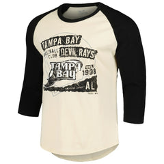 Tampa Bay Rays Majestic Threads Raglan 3/4-Sleeve T-Shirt - Cream/Black T-shirts
