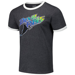 Tampa Bay Rays Majestic Threads Ringer Tri-Blend T-Shirt - Black T-shirts