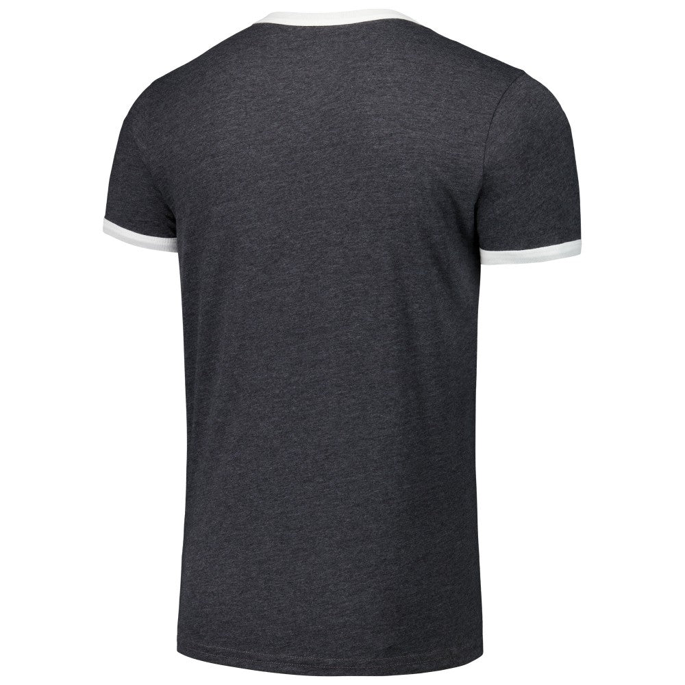 Florida Marlins Majestic Threads Ringer Tri-Blend T-Shirt - Black T-shirts