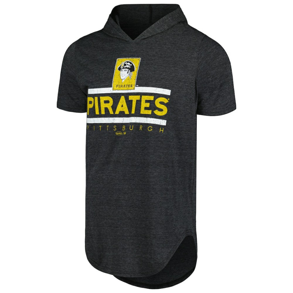 Pittsburgh Pirates Majestic Threads Tri-Blend Hoodie T-Shirt - Black Hoodies
