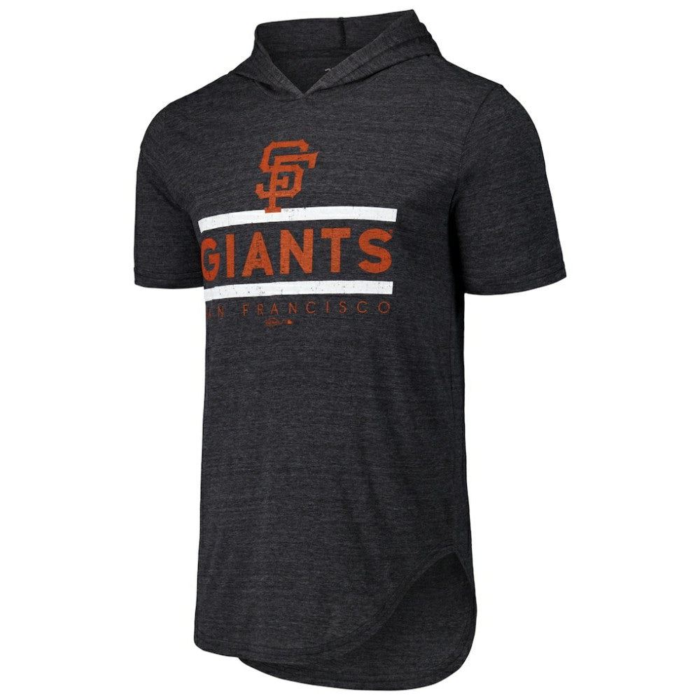 San Francisco Giants Majestic Threads Tri-Blend Hoodie T-Shirt - Black Hoodies