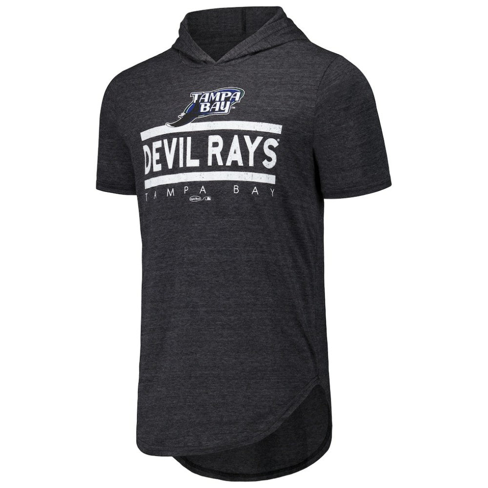 Tampa Bay Rays Majestic Threads Tri-Blend Hoodie T-Shirt - Black Hoodies