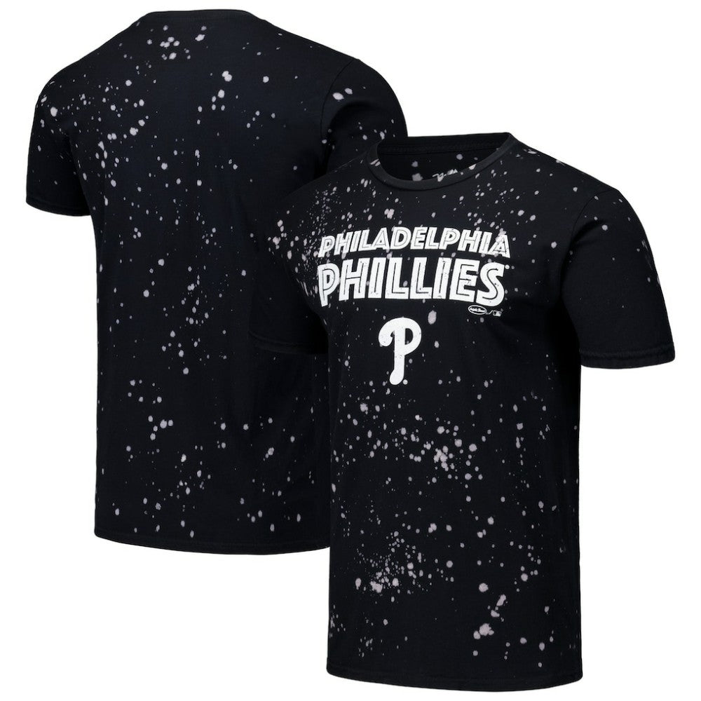 Philadelphia Phillies Majestic Threads Splatter T-Shirt - Black/White T-shirts