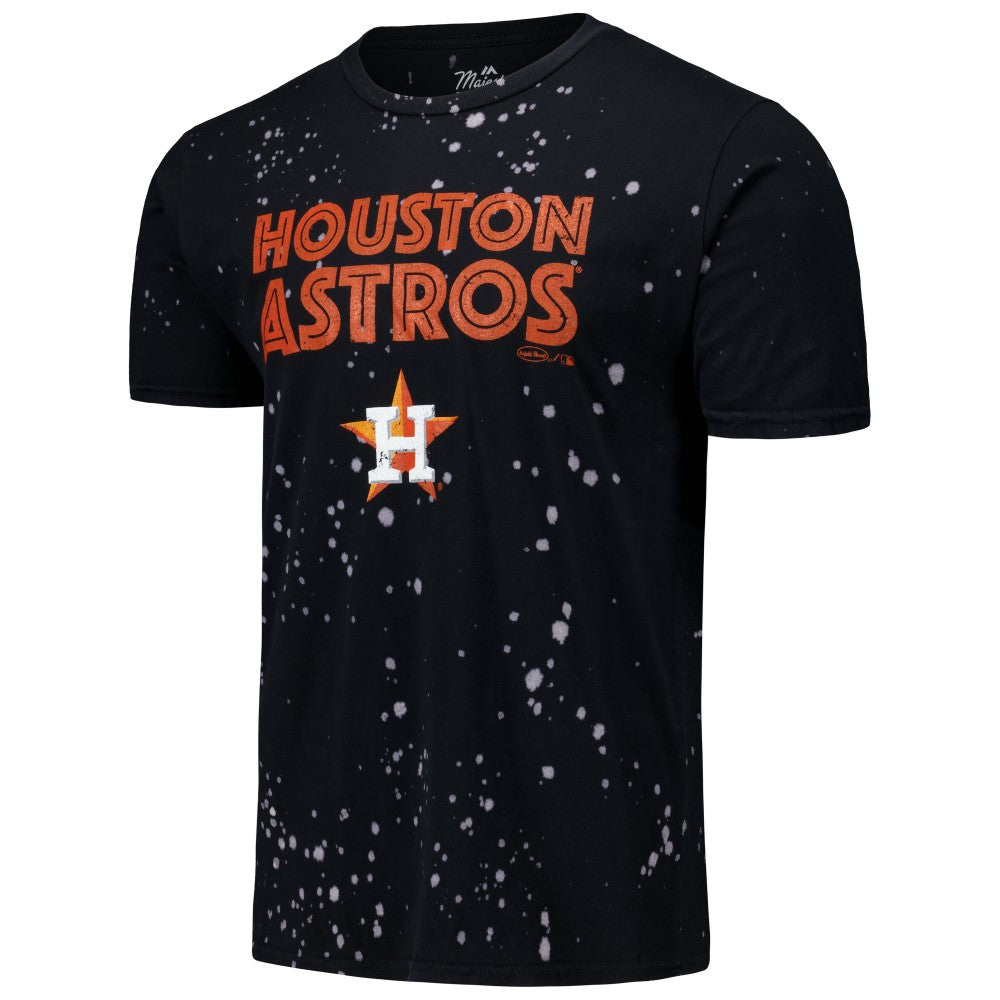 Houston Astros Majestic Threads Splatter T-Shirt - Black/White T-shirts