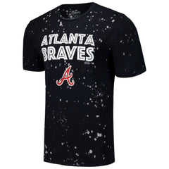 Atlanta Braves Majestic Threads Splatter T-Shirt - Black/White T-shirts