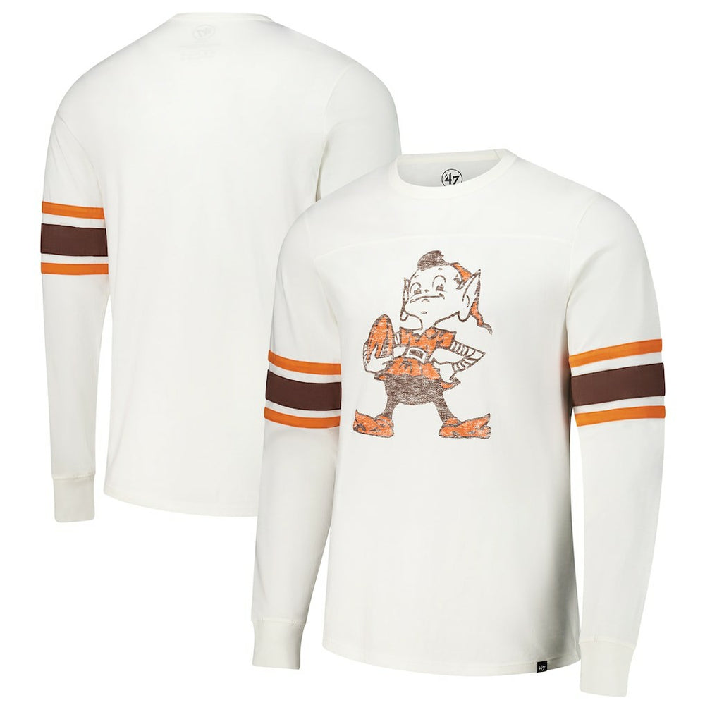 Cleveland Browns '47 Gridiron Throwback Premier Brex Long Sleeve T-Shirt White