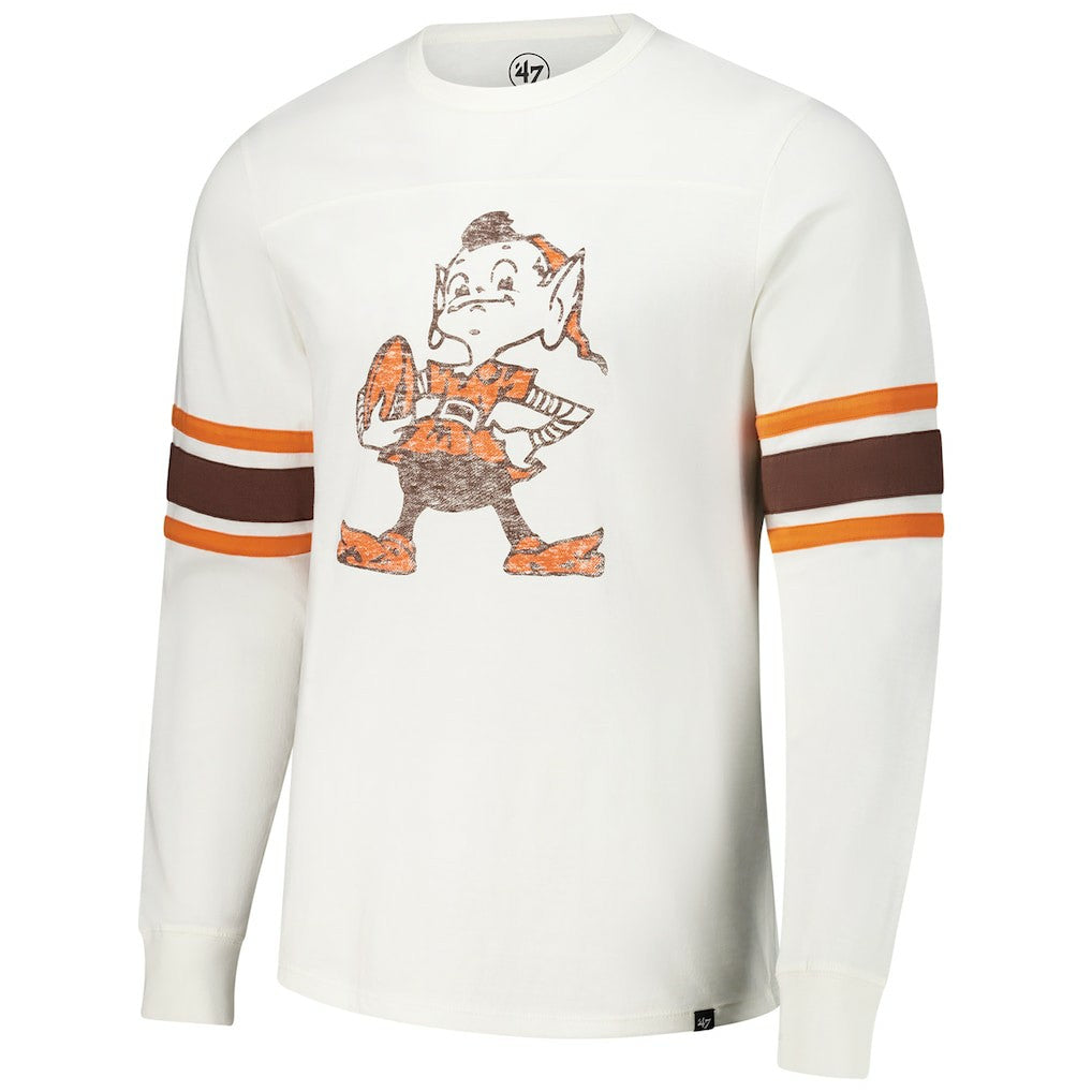 Cleveland Browns '47 Gridiron Throwback Premier Brex Long Sleeve T-Shirt White