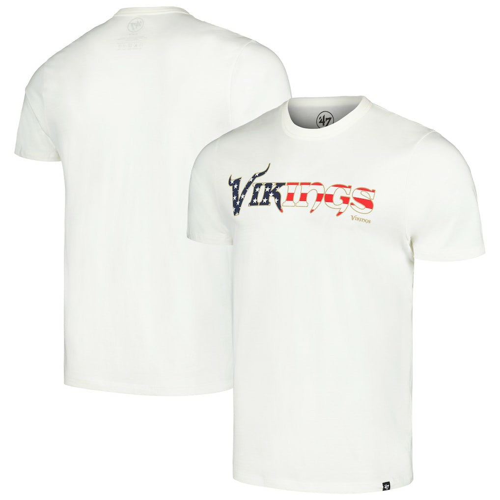Minnesota Vikings '47 Flag Script Franklin T-Shirt White