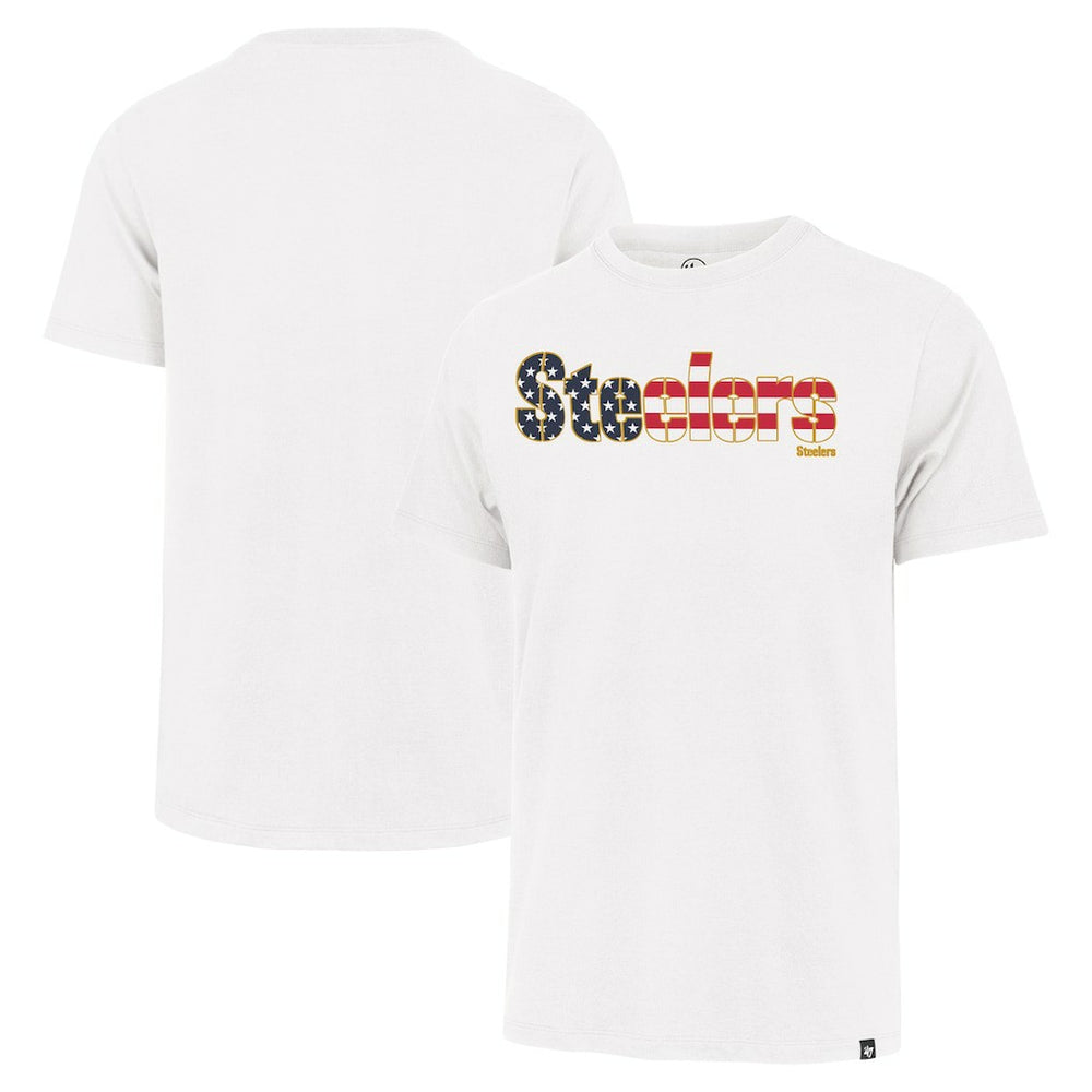 Pittsburgh Steelers '47 Flag Script Franklin T-Shirt White
