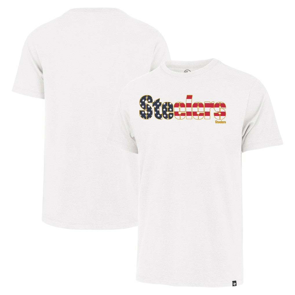Pittsburgh Steelers '47 Flag Script Franklin T-Shirt White