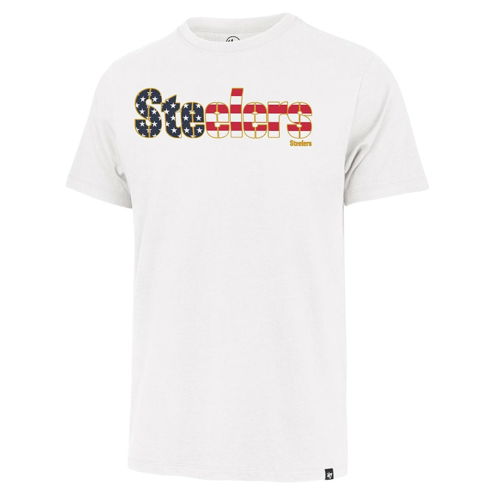 Pittsburgh Steelers '47 Flag Script Franklin T-Shirt White