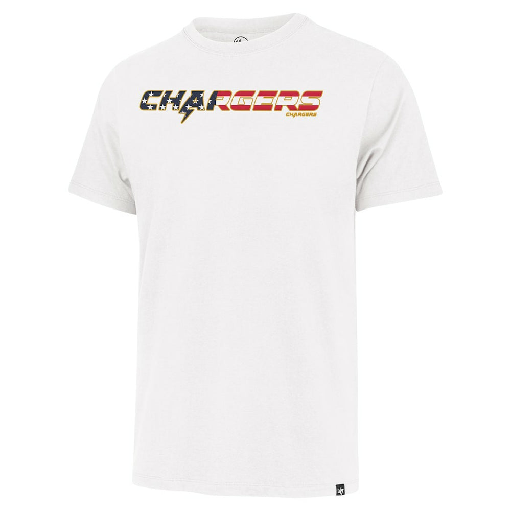 Los Angeles Chargers '47 Flag Script Franklin T-Shirt White
