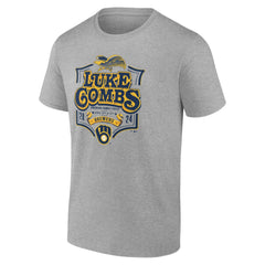 Luke Combs x Milwaukee Brewers Fanatics Graphic T-Shirt - Heather Gray T-shirts