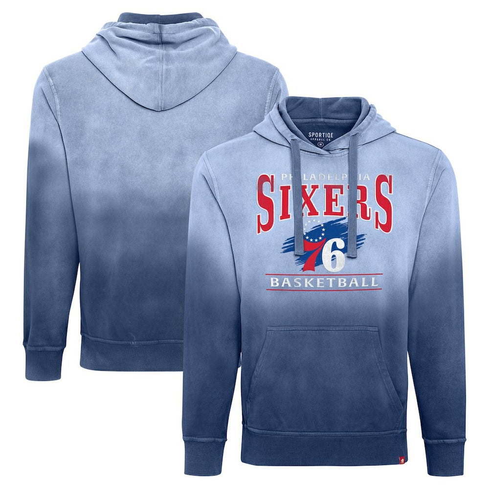 Philadelphia 76ers Sportiqe Unisex Blake Sun-Fade Pullover Hoodie Royal