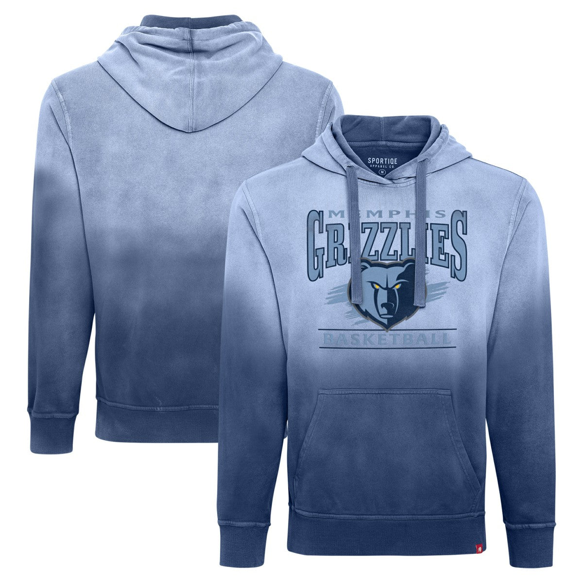 Memphis Grizzlies Sportiqe Unisex Blake Sun-Fade Pullover Hoodie Blue