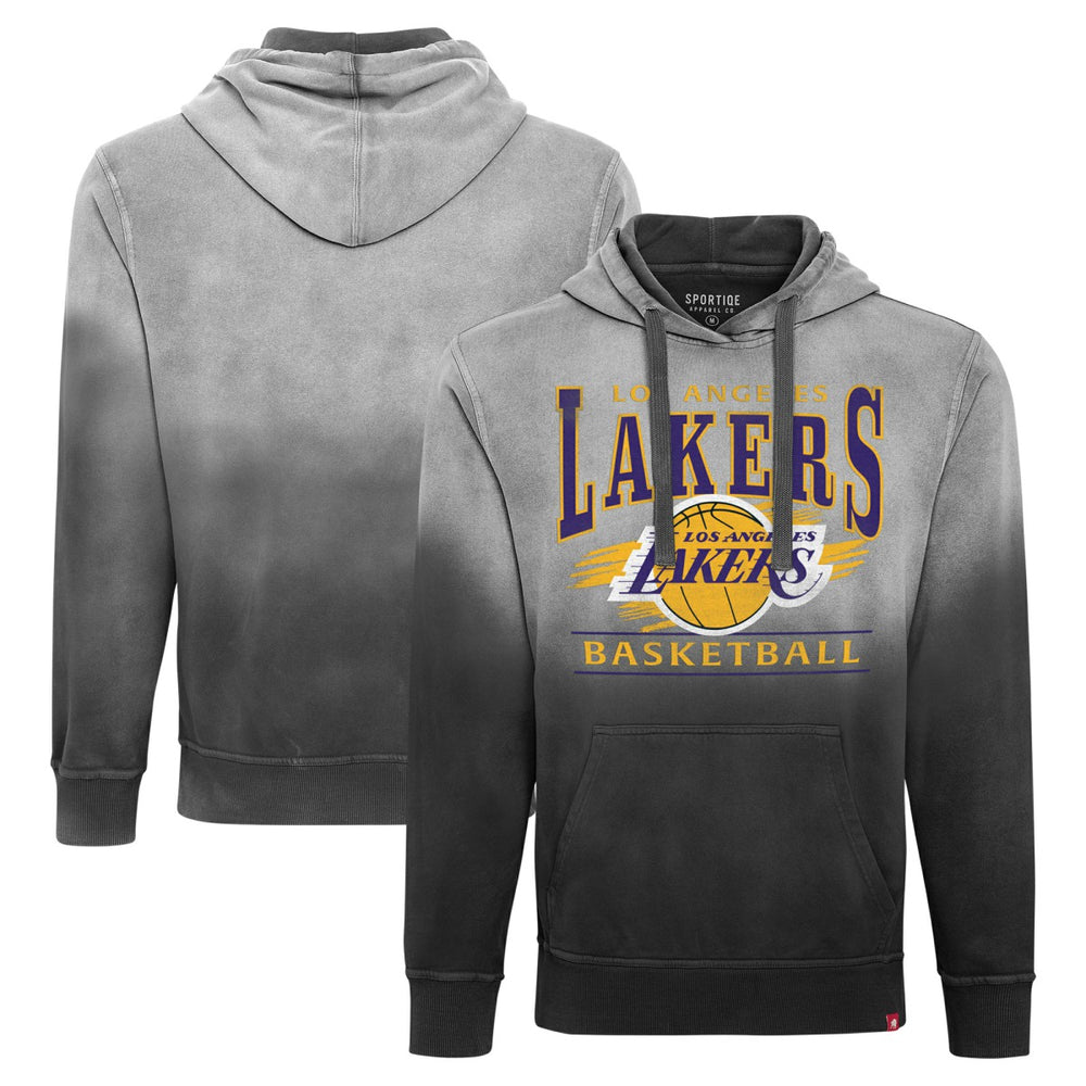 Los Angeles Lakers Sportiqe Unisex Blake Sun-Fade Pullover Hoodie Black