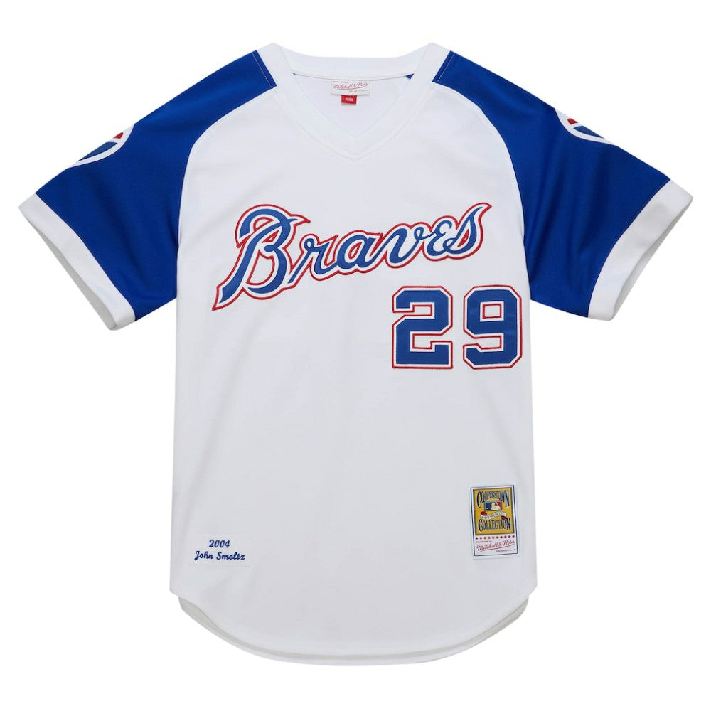 John Smoltz Atlanta Braves Mitchell & Ness 2004 Cooperstown Collection Authentic Throwback Jersey - White Jerseys