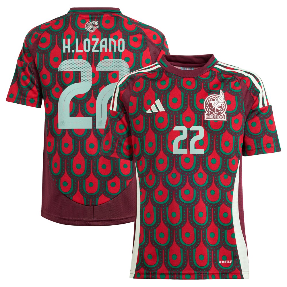 Hirving Lozano Mexico National Team Youth 2024 Home Replica Player Jersey Green