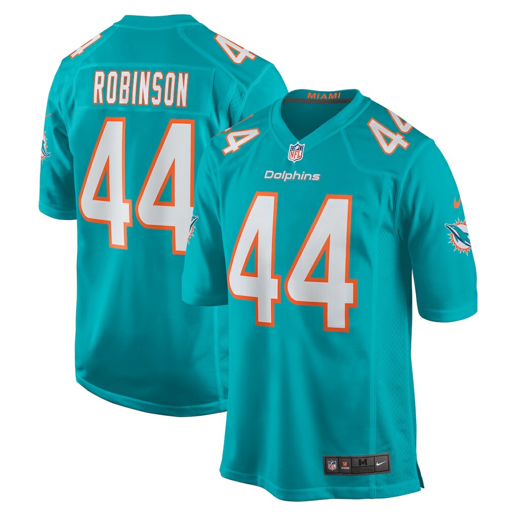 Chop Robinson Miami Dolphins Player Game Jersey Aqua