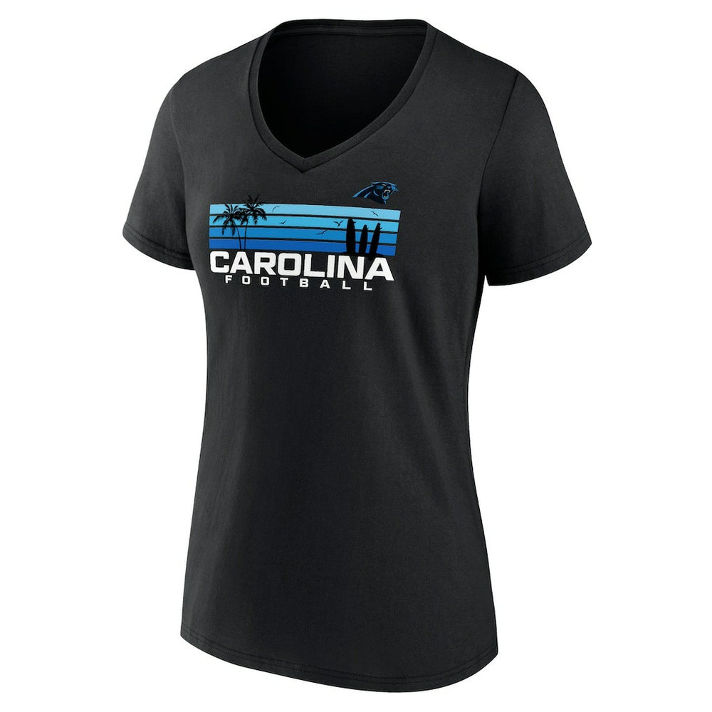 Carolina Panthers Women's Defensive Stand V-Neck T-Shirt Black