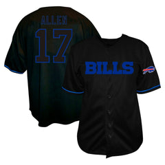 Josh Allen Buffalo Bills Big & Tall Baseball Button-Up Shirt Black