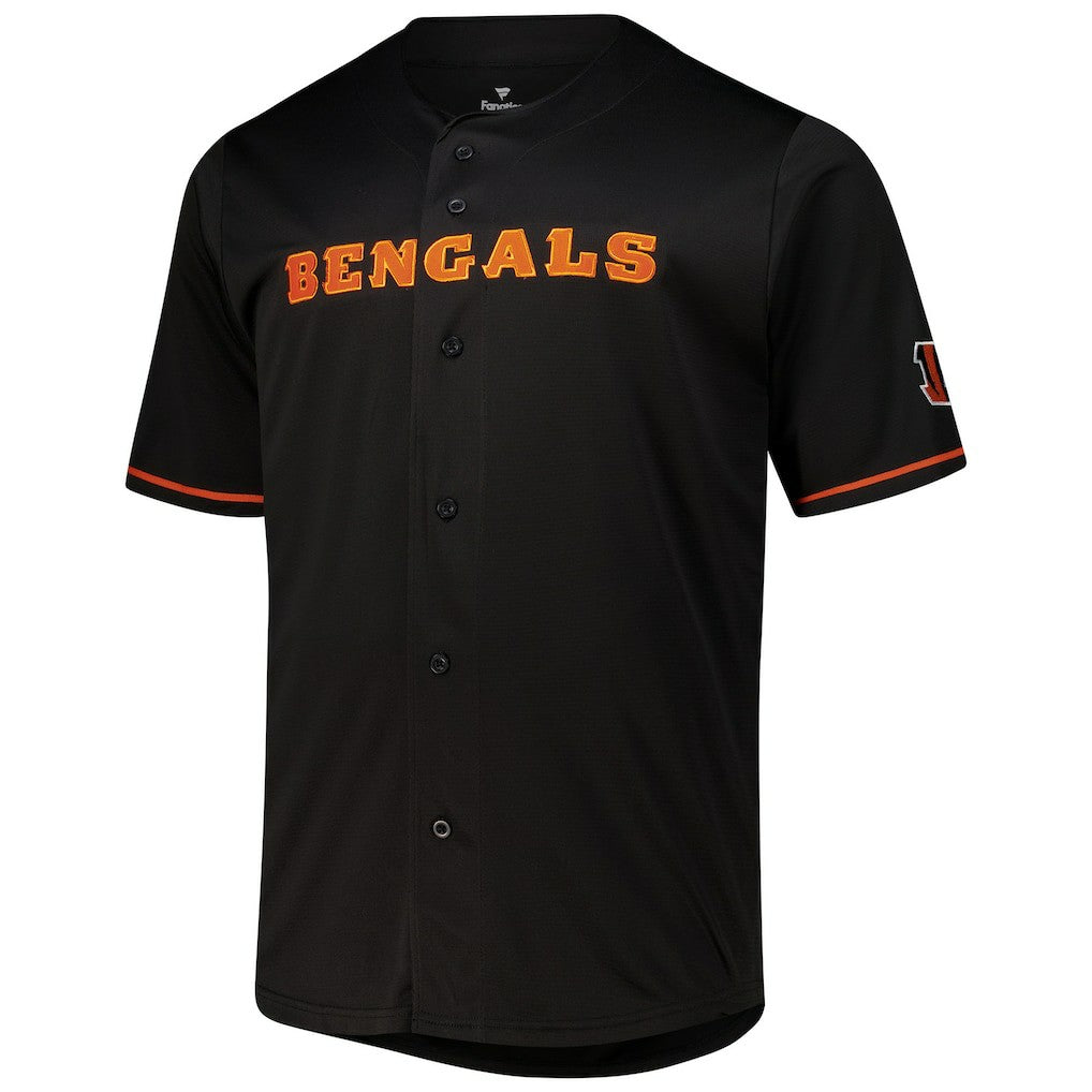 Joe Burrow Cincinnati Bengals Big & Tall Baseball Button-Up Shirt Black
