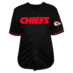 Patrick Mahomes Kansas City Chiefs Big & Tall Baseball Button-Up Shirt Black