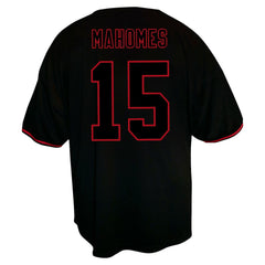 Patrick Mahomes Kansas City Chiefs Big & Tall Baseball Button-Up Shirt Black