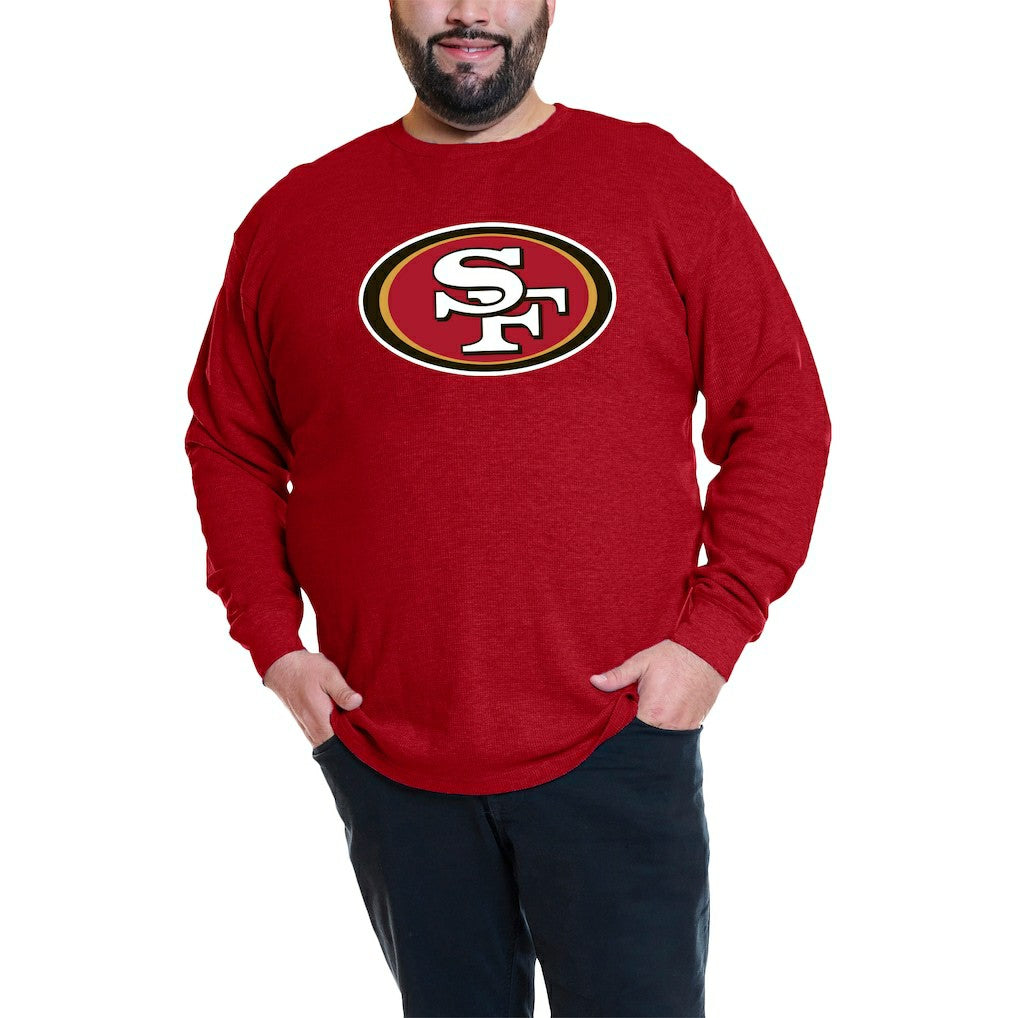 Christian McCaffrey San Francisco 49ers Big & Tall Thermal Waffle Long Sleeve T-Shirt Scarlet