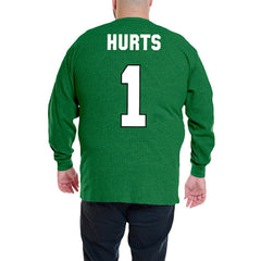 Jalen Hurts Philadelphia Eagles Big & Tall Thermal Waffle Long Sleeve T-Shirt Kelly Green