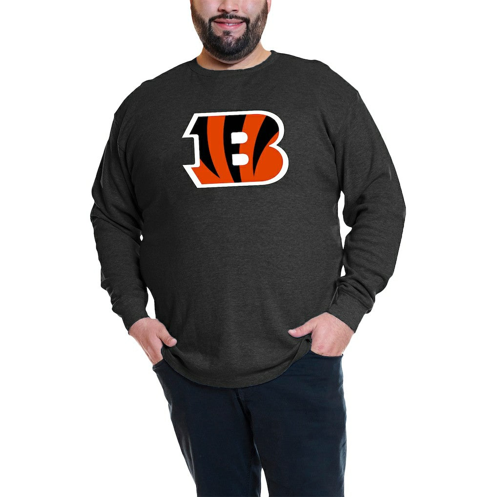 Joe Burrow Cincinnati Bengals Big & Tall Thermal Waffle Long Sleeve T-Shirt Black
