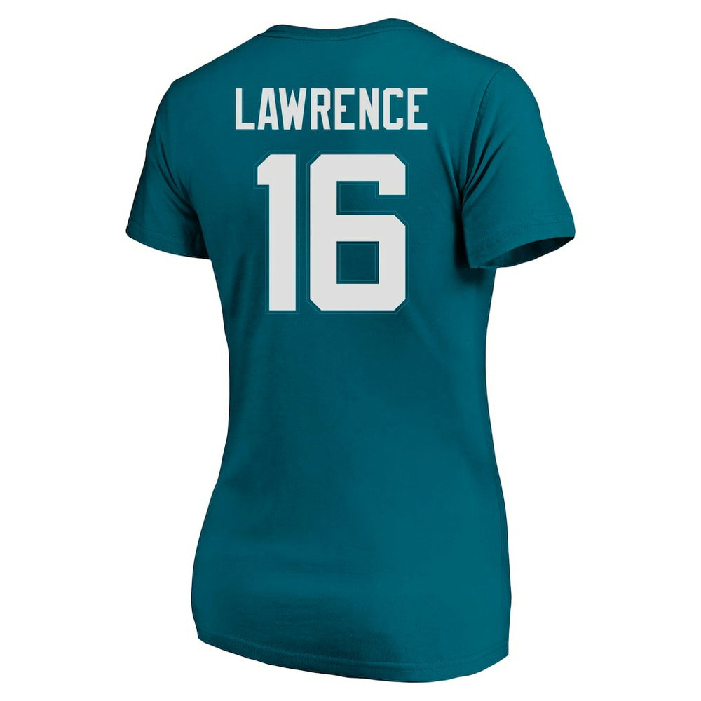 Trevor Lawrence Jacksonville Jaguars Women's Plus Size Fair Catch Name & Number Scoop Neck T-Shirt Teal