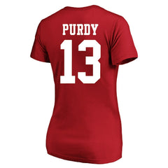 Brock Purdy San Francisco 49ers Women's Plus Size Fair Catch Name & Number Scoop Neck T-Shirt Scarlet
