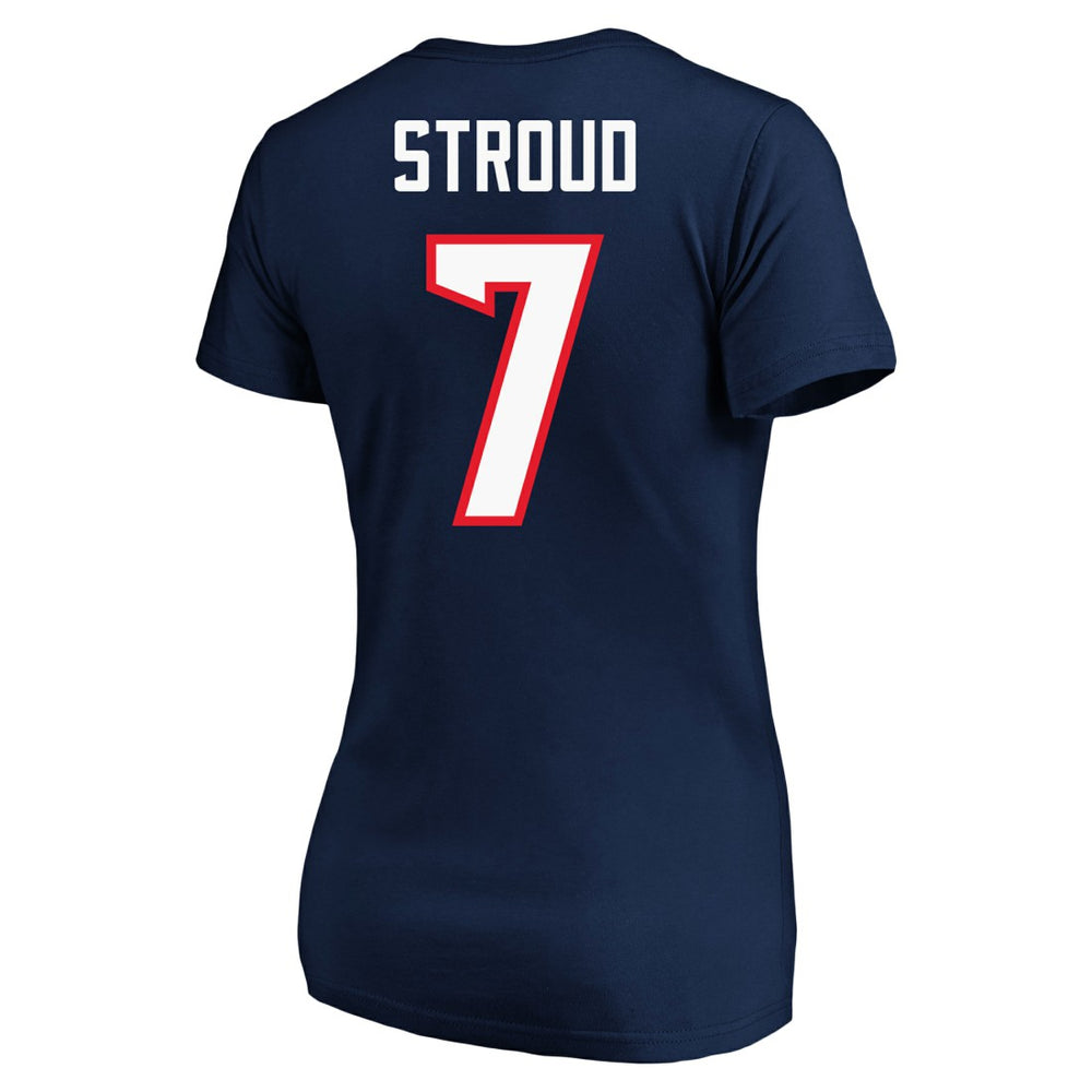C.J. Stroud Houston Texans Women's Plus Size Fair Catch Name & Number Scoop Neck T-Shirt Navy