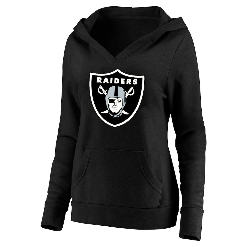 Maxx Crosby Las Vegas Raiders Women's Plus Size Player Name & Number V-Neck Pullover Hoodie Black