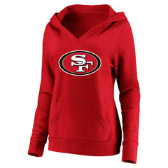 Christian McCaffrey San Francisco 49ers Women's Plus Size Player Name & Number V-Neck Pullover Hoodie Scarlet