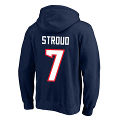 C.J. Stroud Houston Texans Big & Tall Name & Number Fleece Pullover Hoodie Navy