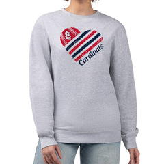 St. Louis Cardinals G-III 4Her by Carl Banks Women's Heart Logo Fleece Pullover Sweatshirt - Heather Gray Pullover