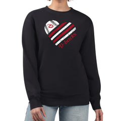 Arizona Diamondbacks G-III 4Her by Carl Banks Women's Heart Logo Fleece Pullover Sweatshirt - Black Pullover