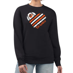 Baltimore Orioles G-III 4Her by Carl Banks Women's Heart Logo Fleece Pullover Sweatshirt - Black Pullover