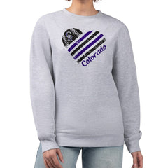 Colorado Rockies G-III 4Her by Carl Banks Women's Heart Logo Fleece Pullover Sweatshirt - Heather Gray Pullover