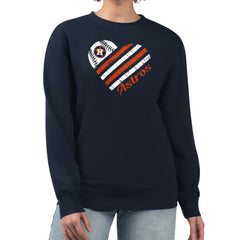 Houston Astros G-III 4Her by Carl Banks Women's Heart Logo Fleece Pullover Sweatshirt - Navy Pullover