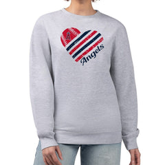 Los Angeles Angels G-III 4Her by Carl Banks Women's Heart Logo Fleece Pullover Sweatshirt - Heather Gray Pullover