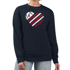 Los Angeles Angels G-III 4Her by Carl Banks Women's Heart Logo Fleece Pullover Sweatshirt - Navy Pullover