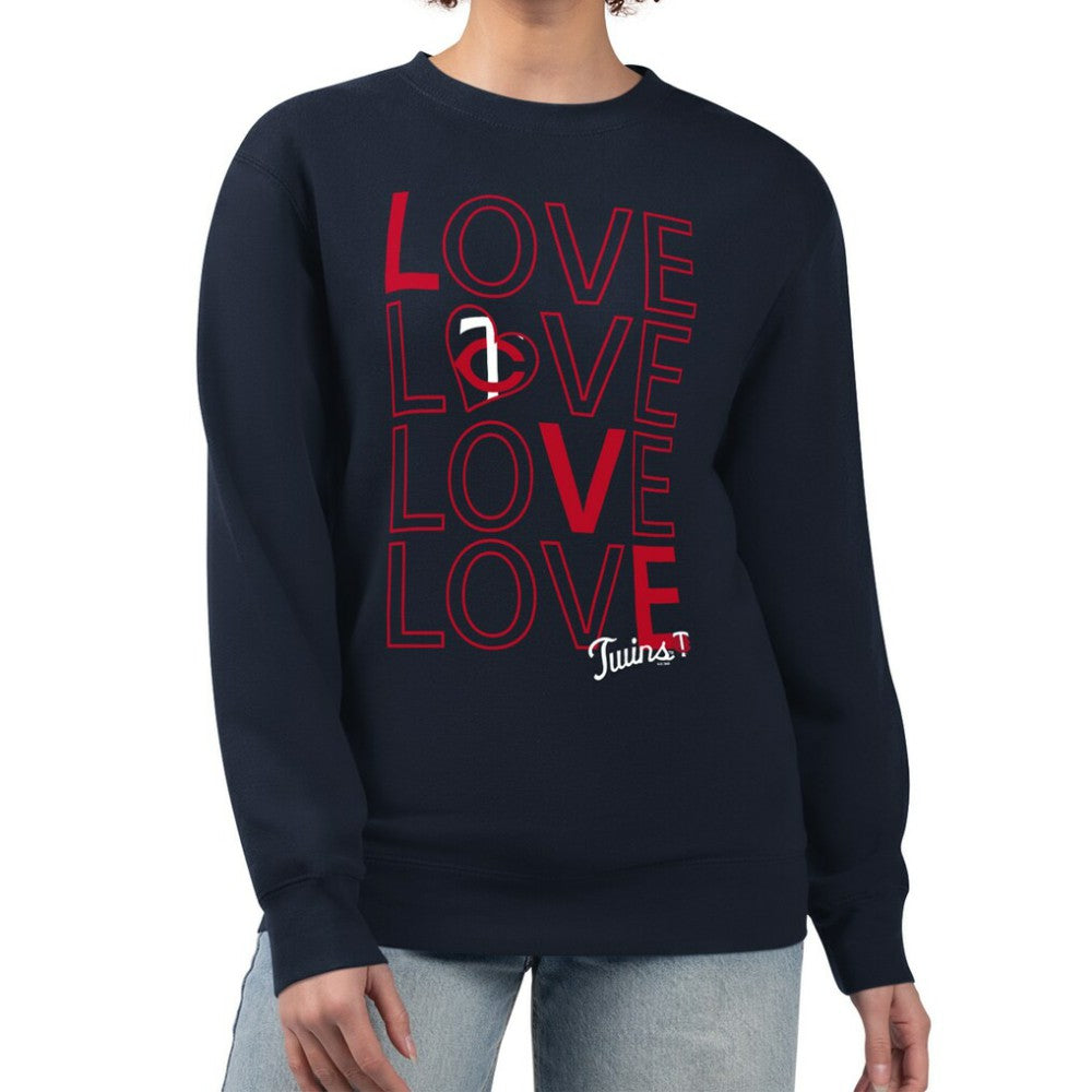 Minnesota Twins G-III 4Her by Carl Banks Women's Love Team Logo Fleece Pullover Sweatshirt - Navy Pullover
